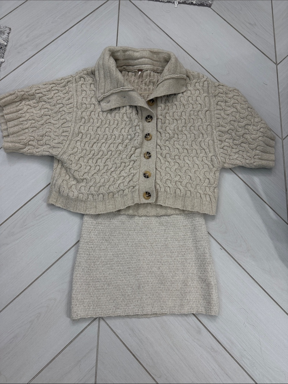 Free People Mae sweater set- Cream